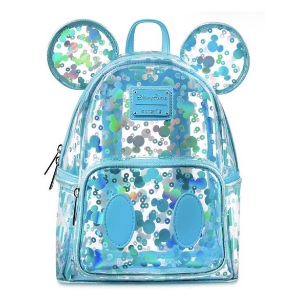 2025 Disney Loungefly Mickey Mouse Icon Clear Mini Backpack - NEW - Picture 1 of 4